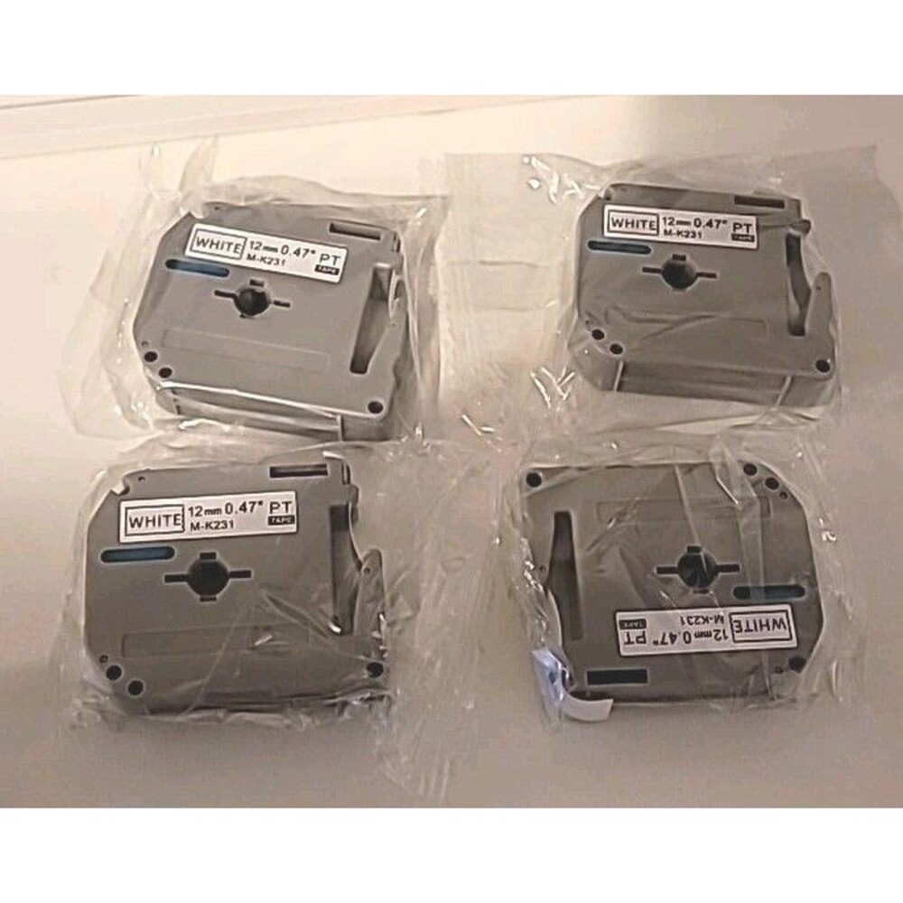 4-Pk/Pack Label Tape for Brother P-Touch eqv M231 M-K231 MK231